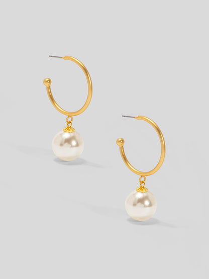 Pearl Bead Hoop Earring