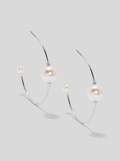 Double Pearl Hoop Earring
