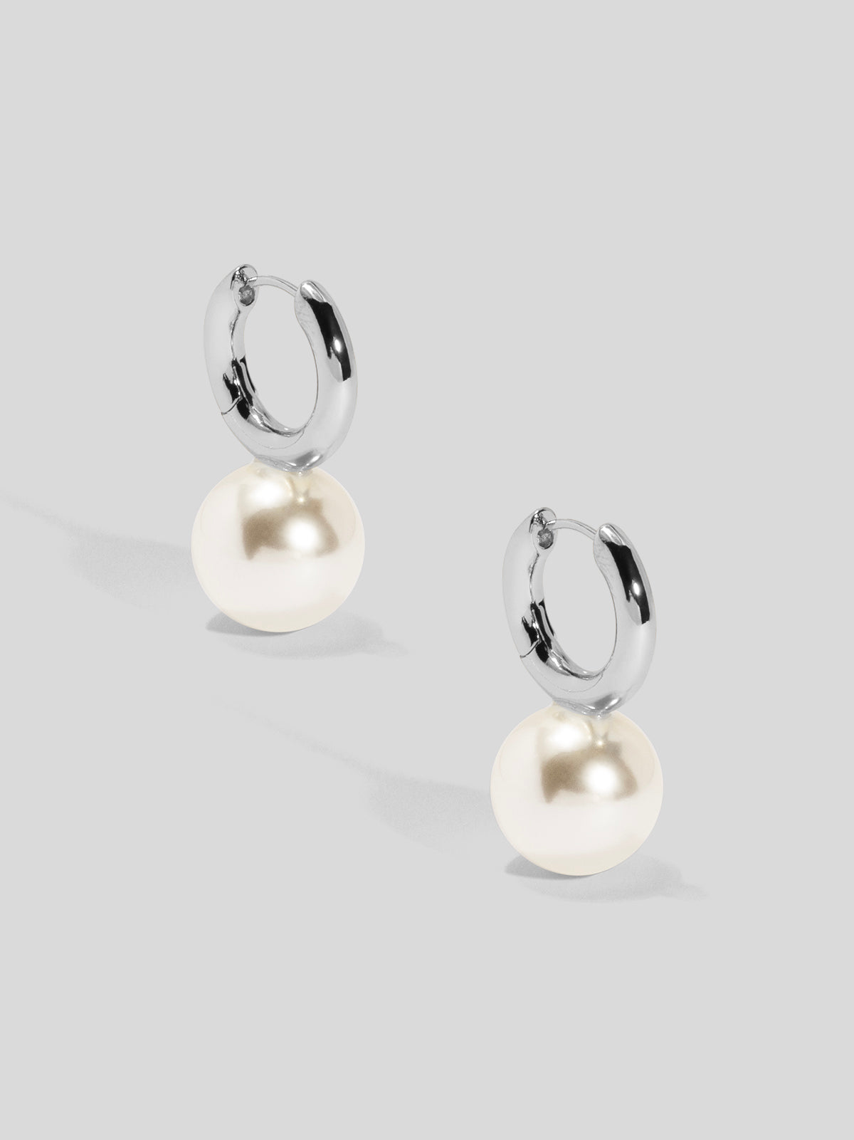 Pearl Drop Huggie Earring