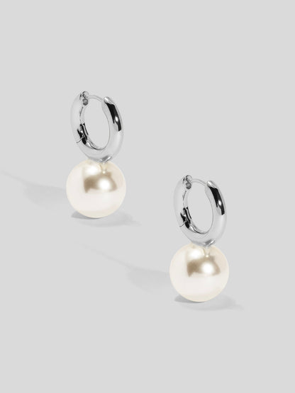 Pearl Drop Huggie Earring