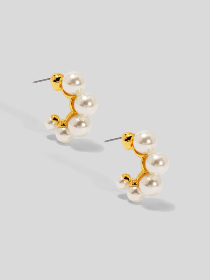 Multi Pearl Hoop Earring