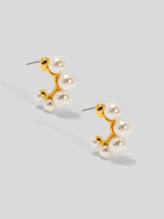 Multi Pearl Hoop Earring