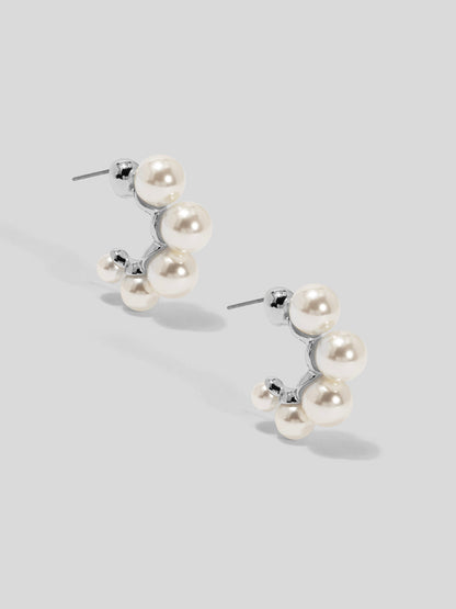 Multi Pearl Hoop Earring