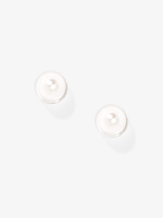 Lucite Covered Pearl Stud Earring
