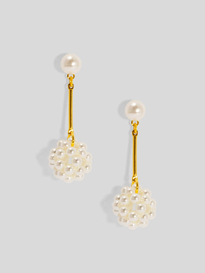 Clustered Pearl Drop Earring
