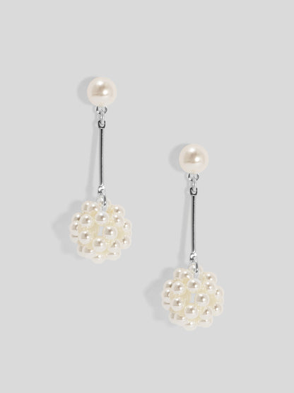 Clustered Pearl Drop Earring