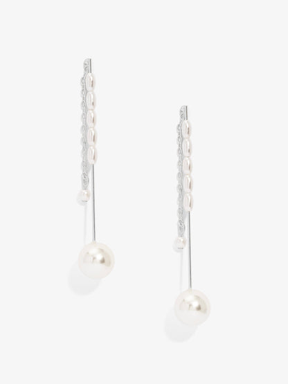 Vertical Bar Pearl Drop Earring