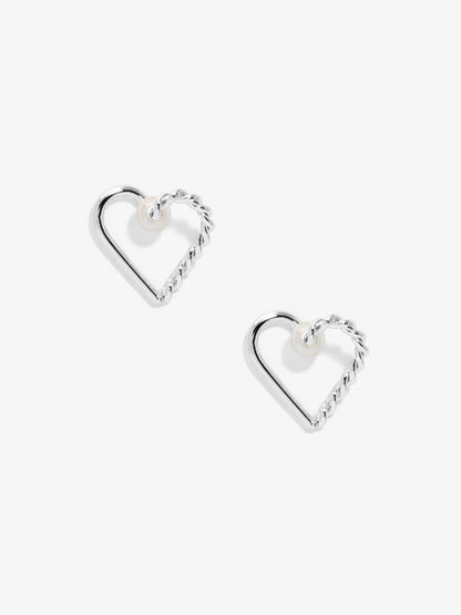 Braided Hollow Heart Pear Stud Earring