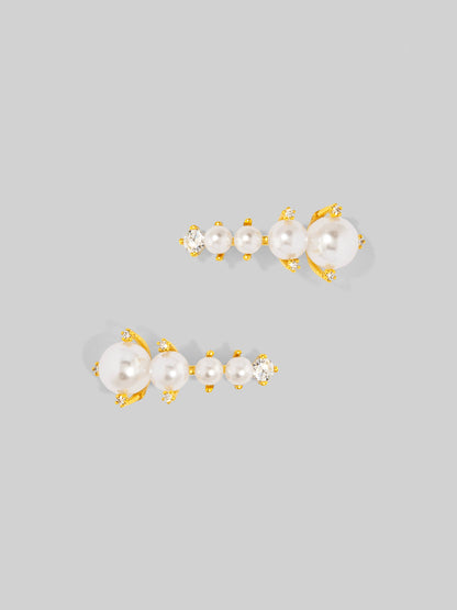 Graduated Pearl and Crystal Stud Earring