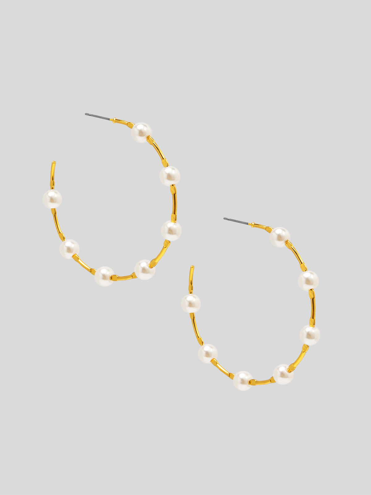 Spaced Pearl Hoop Earring