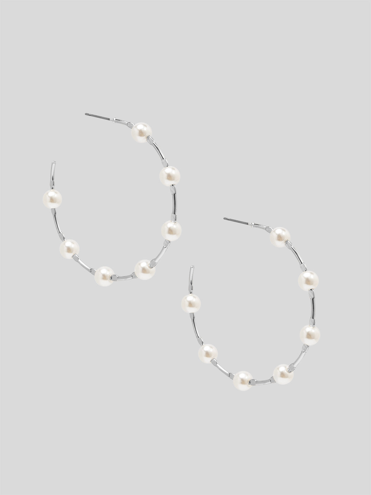 Spaced Pearl Hoop Earring