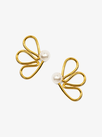 Petal Pearl Stud Earring