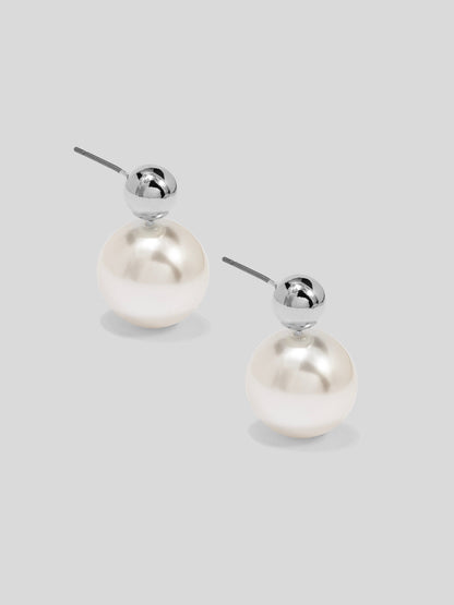 Double Ball Pearl Earring