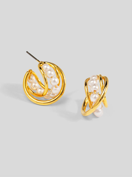 Looped Pearl Hoop Earring