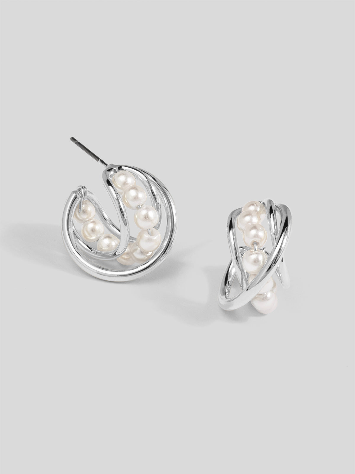 Looped Pearl Hoop Earring
