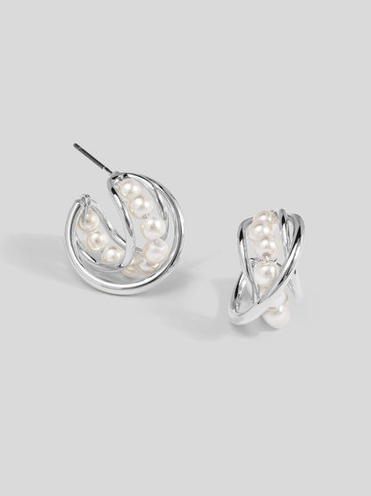 Looped Pearl Hoop Earring