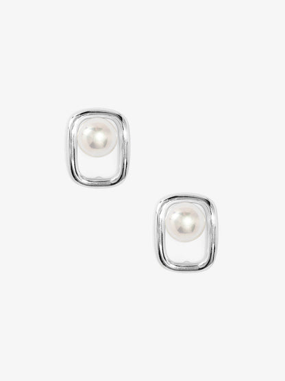 Square Pearl Stud Earring