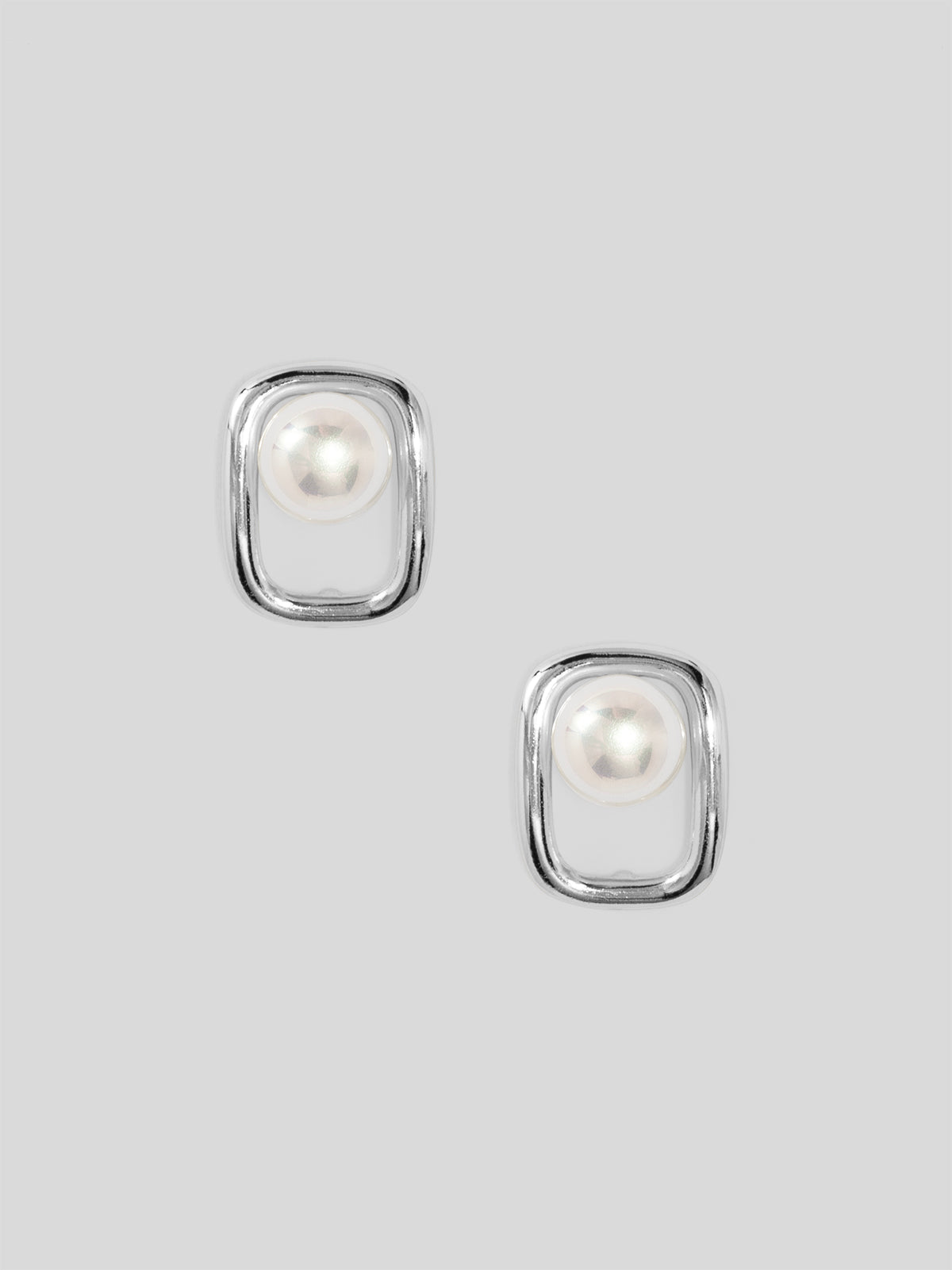 Square Pearl Stud Earring