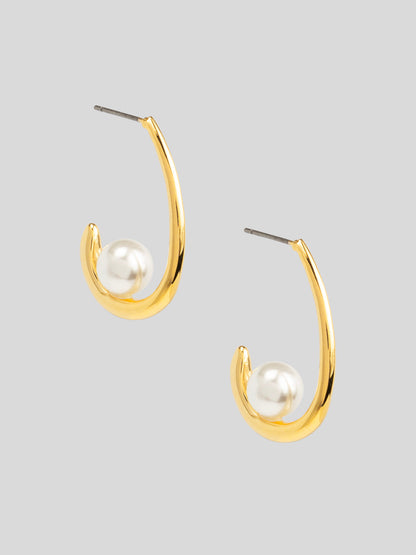 Moon Pearl Drop Earring
