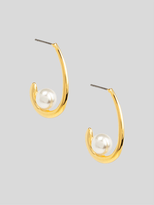 Moon Pearl Drop Earring
