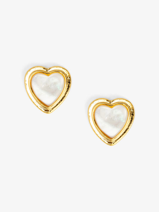 Sea Light Heart Mother Of Pearl Stud