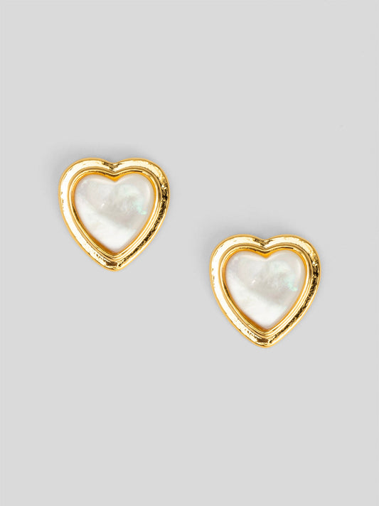 Sea Light Heart Mother Of Pearl Stud