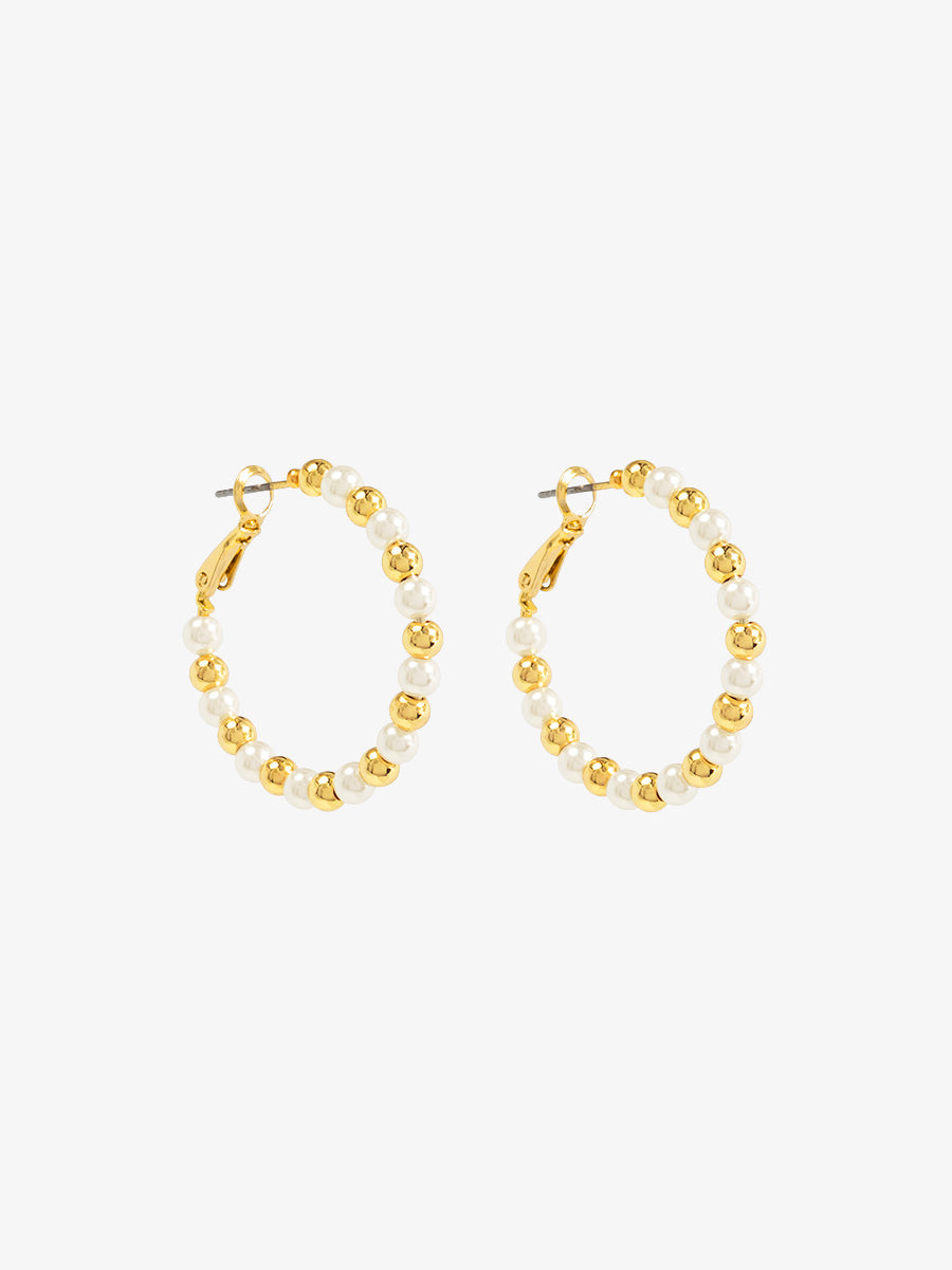 Mixed Bead Small Hoop Earring