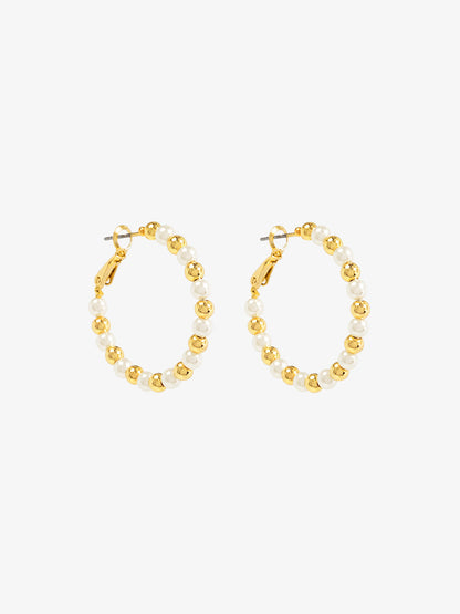 Mixed Bead Small Hoop Earring