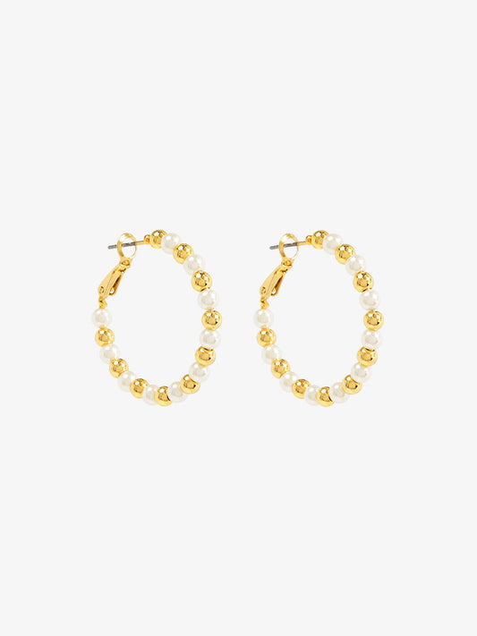 Mixed Bead Small Hoop Earring