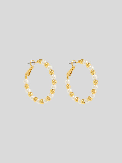 Mixed Bead Small Hoop Earring