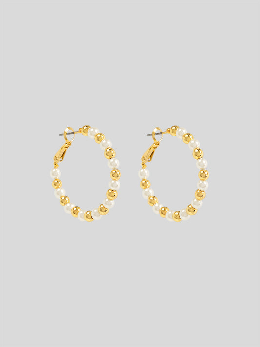 Mixed Bead Small Hoop Earring