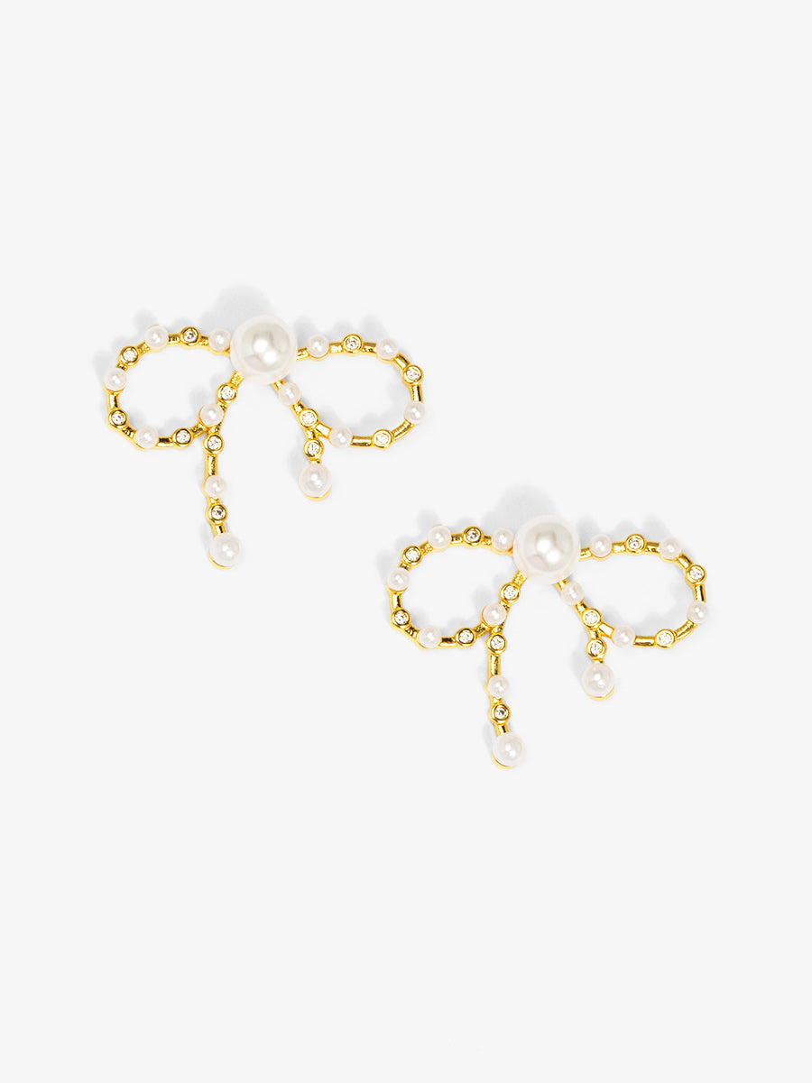 Crystal Bow Stud Earring