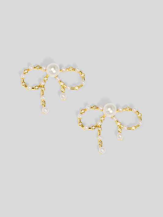 Crystal Bow Stud Earring