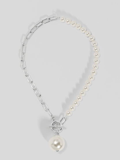 Chain and Pearl Pendant Necklace