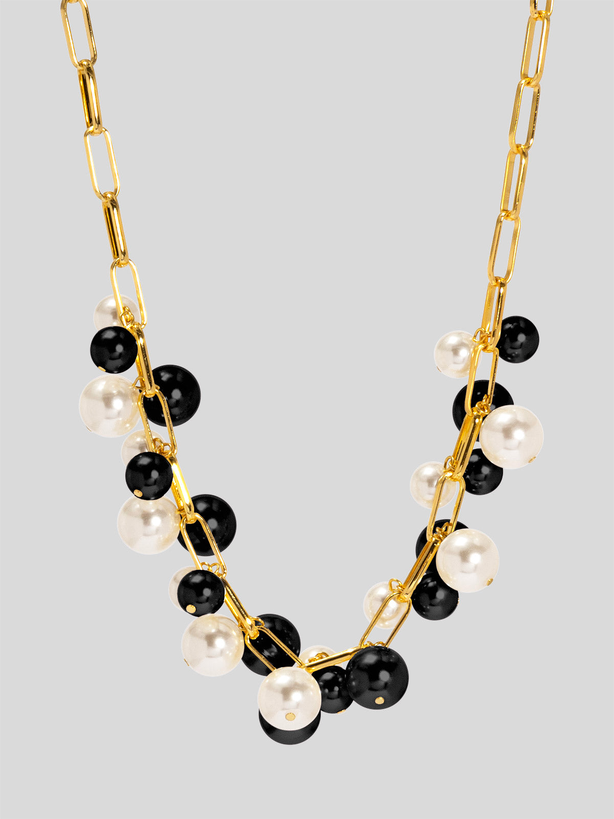 Pearl and Chain Collar Necklace