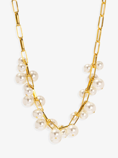 Pearl and Chain Collar Necklace