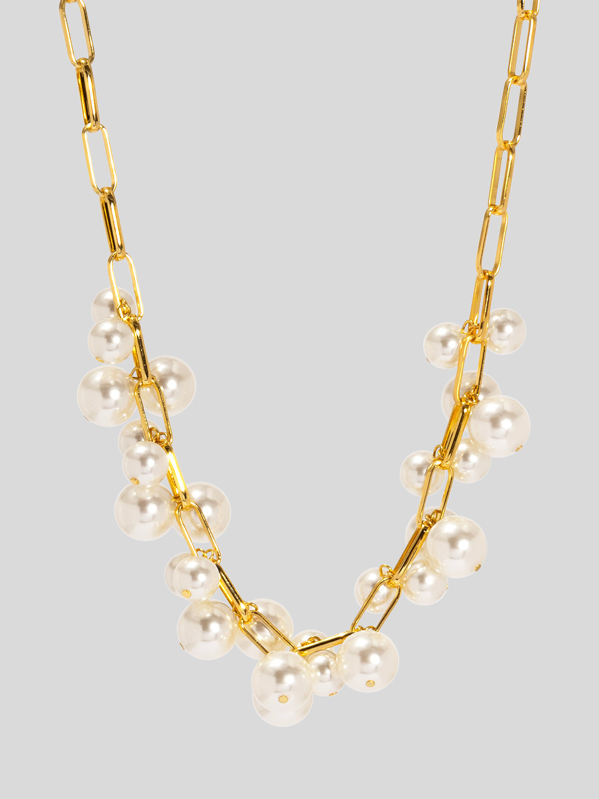 Pearl and Chain Collar Necklace