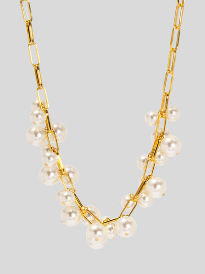 Pearl and Chain Collar Necklace