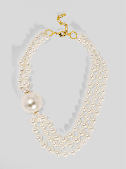 Collar Necklace with Oversized Pearl