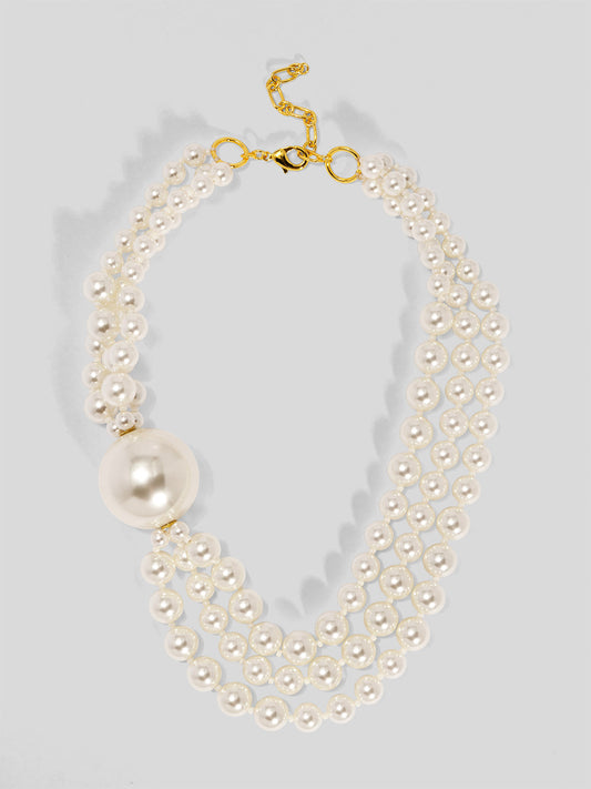 Collar Necklace with Oversized Pearl
