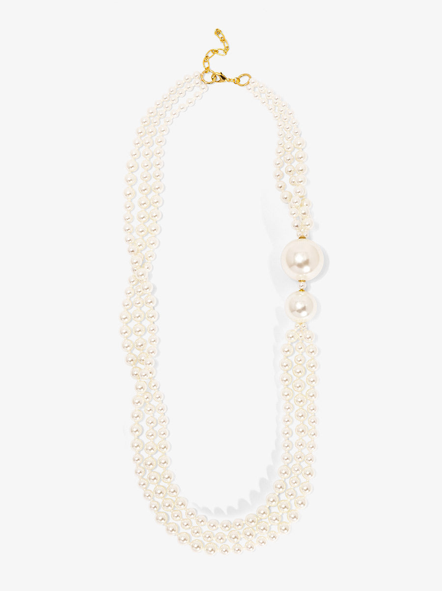 Long Necklace with Oversized Pearls