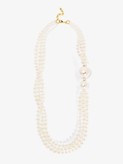 Long Necklace with Oversized Pearls
