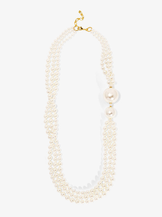 Long Necklace with Oversized Pearls
