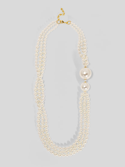 Long Necklace with Oversized Pearls