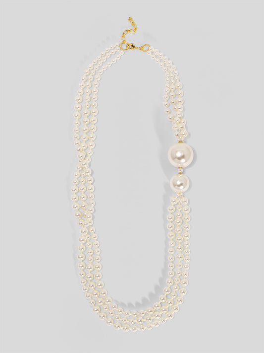 Long Necklace with Oversized Pearls