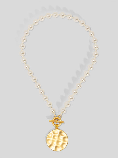 Pearl & Charm Collar Necklace