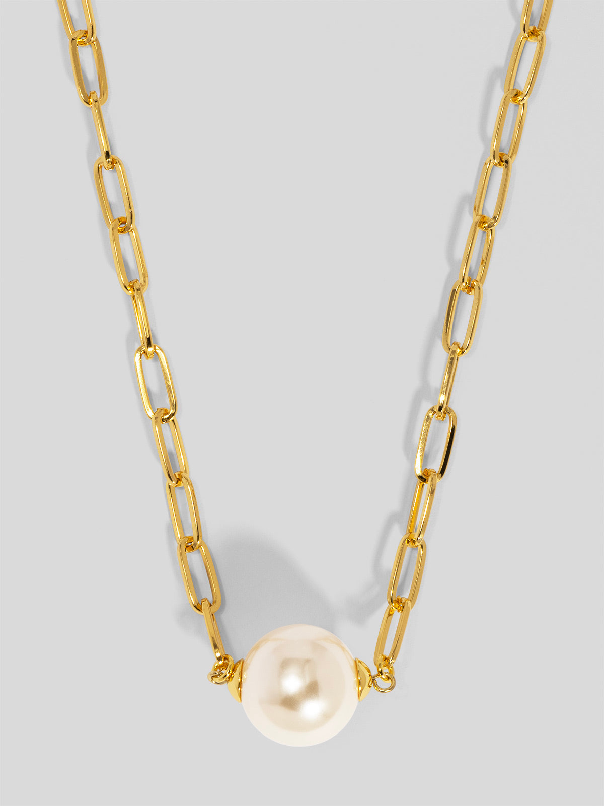 Pearl Charm Link Collar Necklace