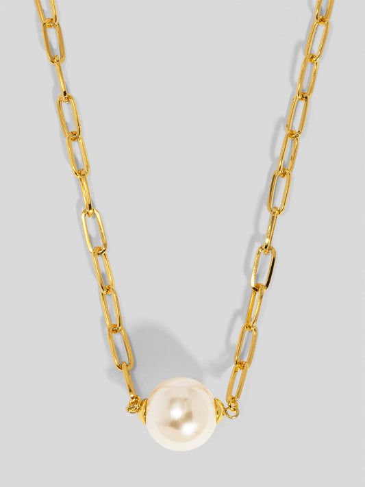 Pearl Charm Link Collar Necklace