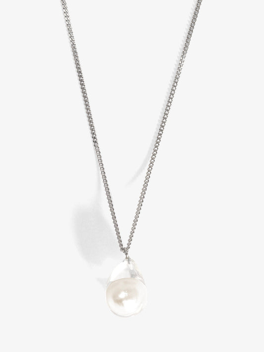 Lucite Covered Pearl Collar Necklace