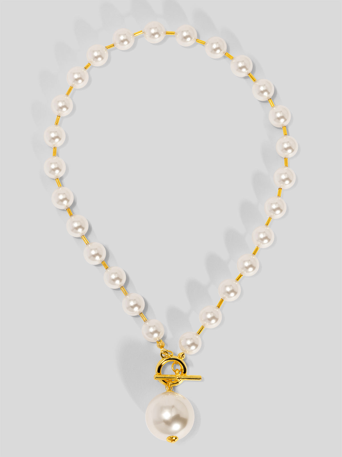 Pearl Beaded Collar Necklace with Tube Spacers